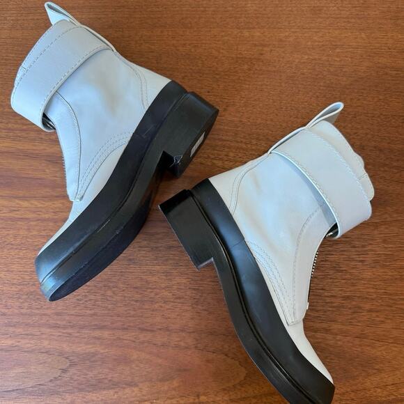 Chloé Roy Ankle Boots White Calfskin Leather Size 38 / US 7.5 - Picture 5 of 8